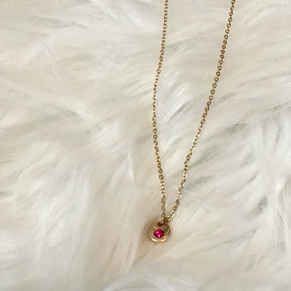 Ruby Hot Pink Crystal Pendant- July Birthstone - Picture 4 of 11